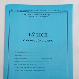 Lý lịch cán bộ công chức 2008 (6 quyển)