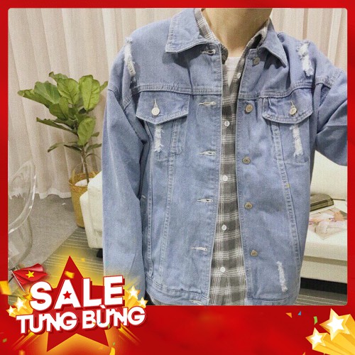 -HÀNG NHẬP KHẨU Áo khoác jean nam thời trang hàn quốc siêu chất cao cấp | Áo khoát jeans nam sành điệu mẫu hot giá rẻ Li