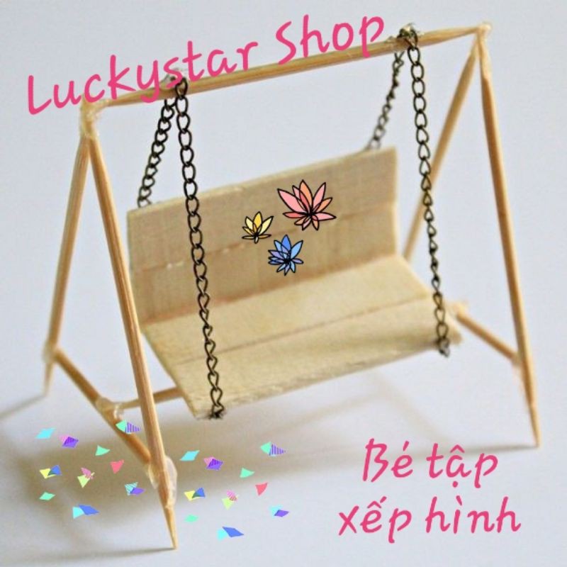 ☆ Set 50 Thanh gỗ/Que gỗ dùng trang trí, làm giỏ hoa, kem cây, bé tập đếm, làm toán, xếp hình, mô hình sáng tạo