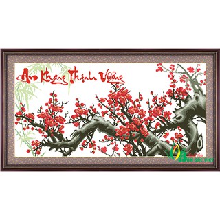 Tranh thêu Cành Đào Đỏ (An khang thinh vượng) HQ030