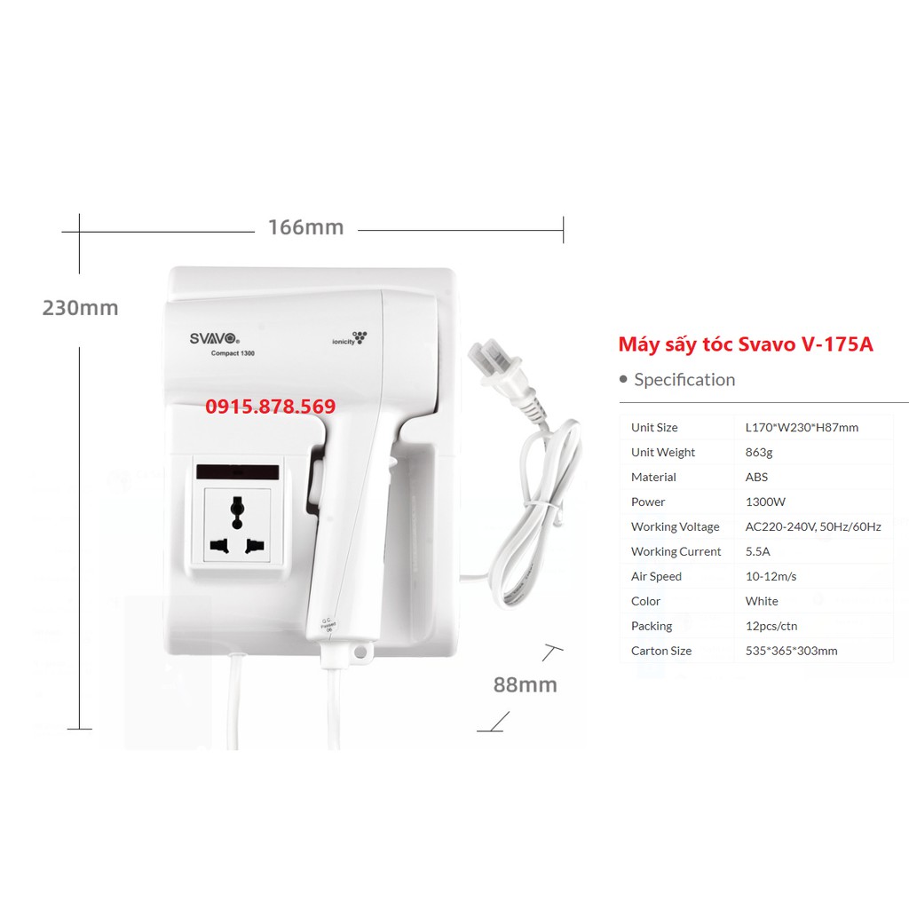 Máy sấy tóc treo tường