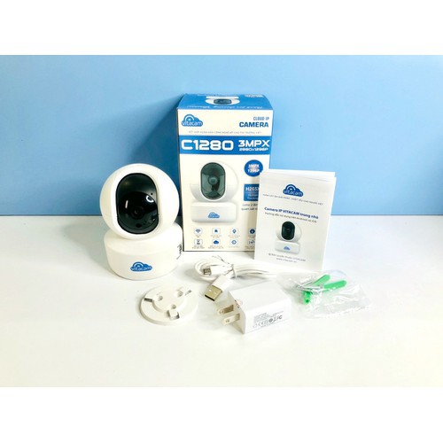 𝑺𝑰𝑬̂𝑼 𝑹𝑶̃ 𝑵𝑬́𝑻 Camera IP Wifi Vitacam C1280 3.0MP FullHD+ 1536P hồng ngoại ban đêm - đàm thoại 2 chiều (Trắng)