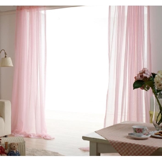 Rèm voan cao cấp treo cửa sổ cao 2.7m và cao 2m - voan mỏng hồng