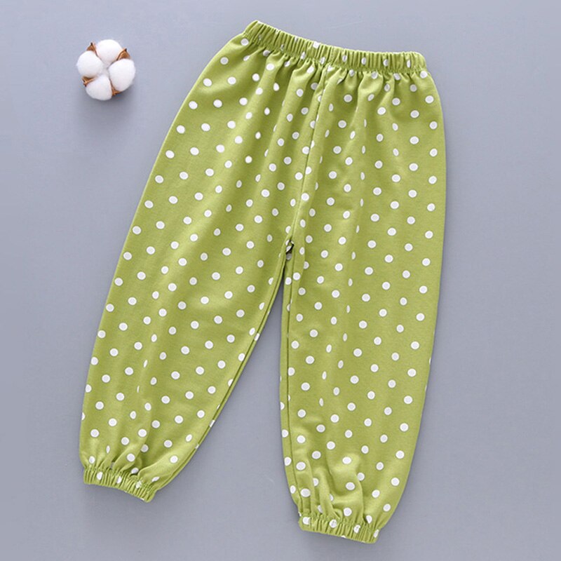 3 to 8 Years Children Girls Pants Loose Trousers Dot Summer Thin Bottom
