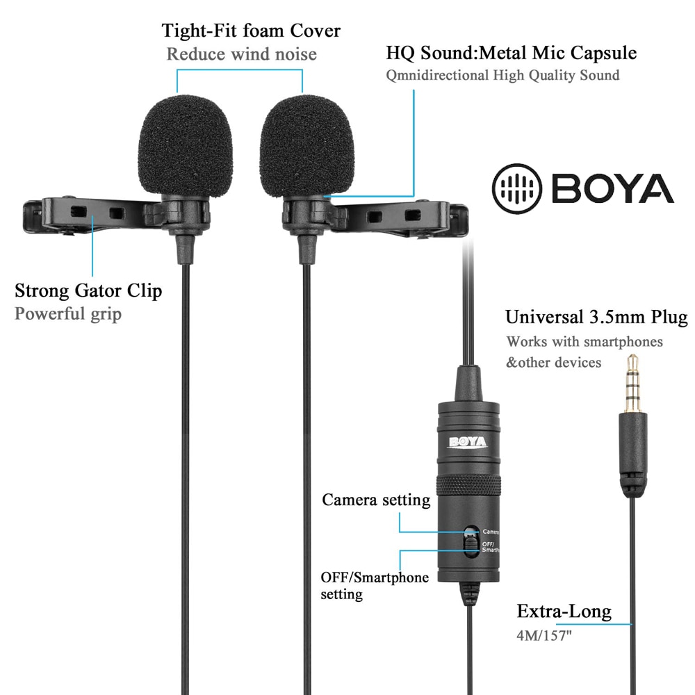 Micro Thu Âm Boya By-M1 Mm1 6m Chuẩn 3.5mm Cho Máy Ảnh Dslr