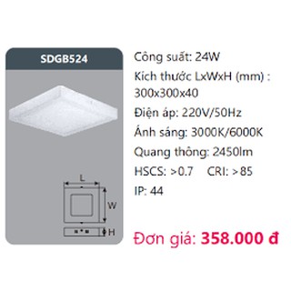 Đèn led Panel Duhal 24W SDGB524