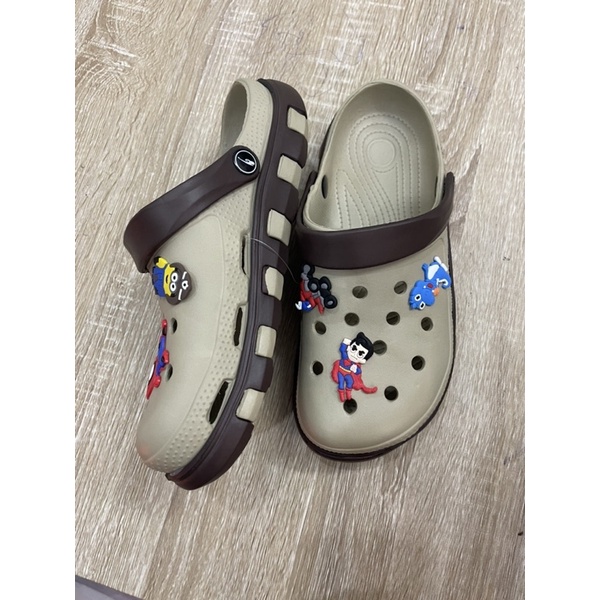 Dép cross cá sấu tặng 6 sticker - Dép sục đi mưa cho nam siêu nhẹ siêu êm - SL013 tặng sticker