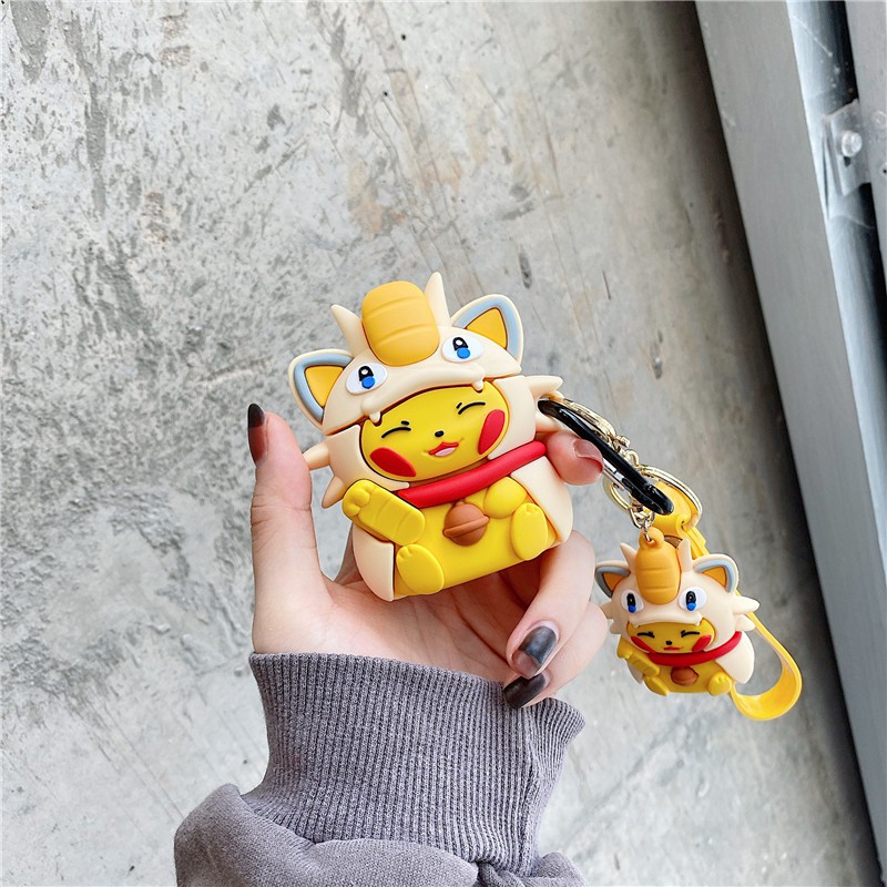 [Mã ELFLASH5 giảm 20K đơn 50K] Bao airpod  vỏ airpod Pikachu vàng loại dầy chất lượng cao cho airpod 1/2/pro