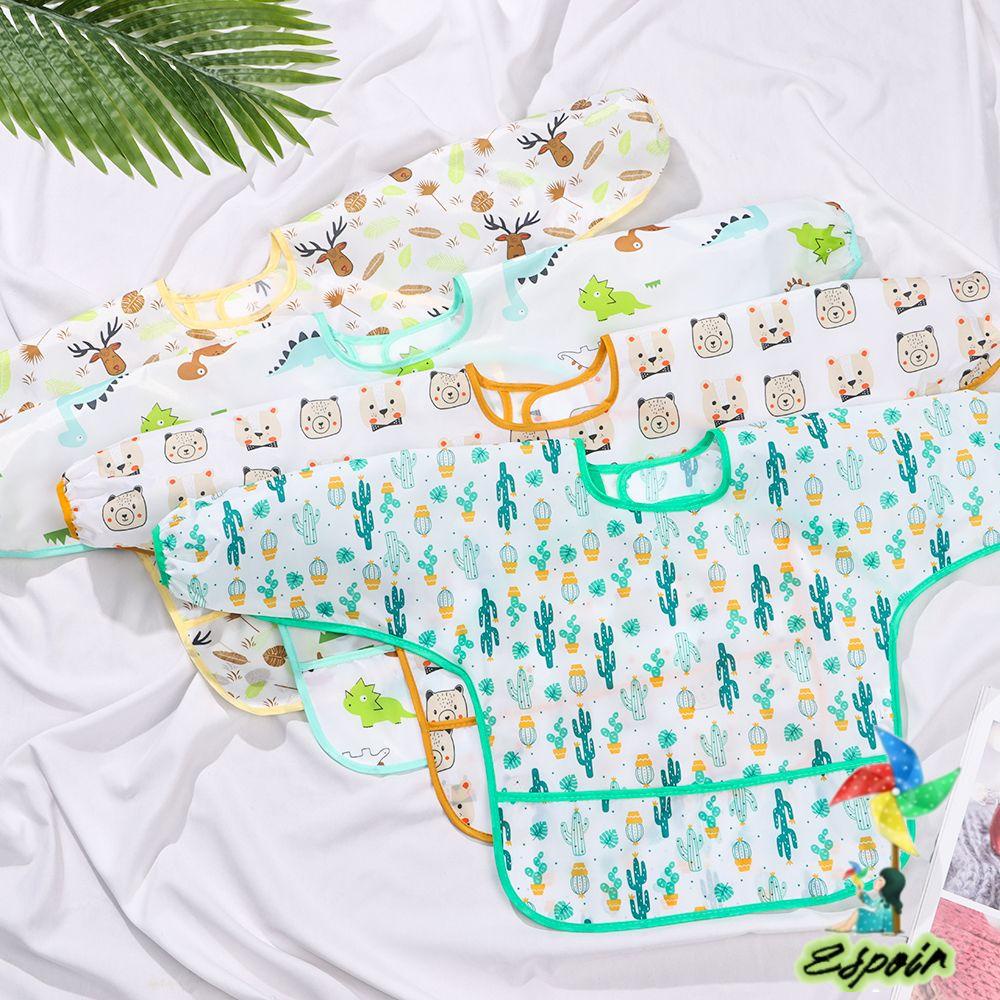 Áo Tạp Dề Tay Dài Chống Thấm Nước Cho Bé 0-6 Tuổi