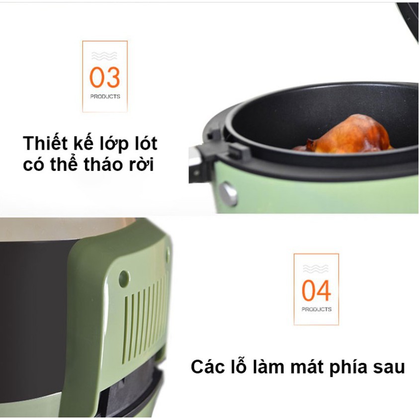 [ Xả Kho ] Nồi Chiên Không Dầu NINE SHIELD 8L-Nồi Nướng 8 Lít-Thế Hệ Mới Nhất 2021-BH 12 Tháng.