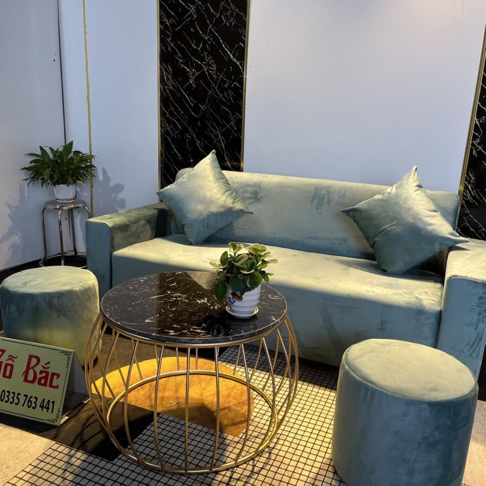 Ảnh thật sofa văng tay vuông 1m8 hiện đại - chọn bộ ghế sôfa 5 món gồm 1 ghế dài 1m8 và 2 đôn 2 gối màu sắc tùy chọn