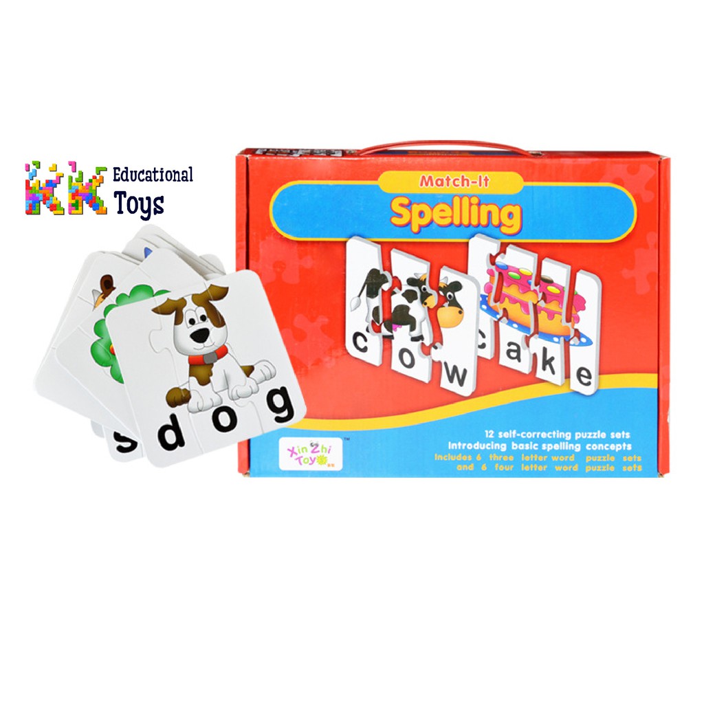 Đồ chơi giáo dục: Bộ thẻ ghép hình và từ tiếng Anh-Match it - Spelling game- KK store