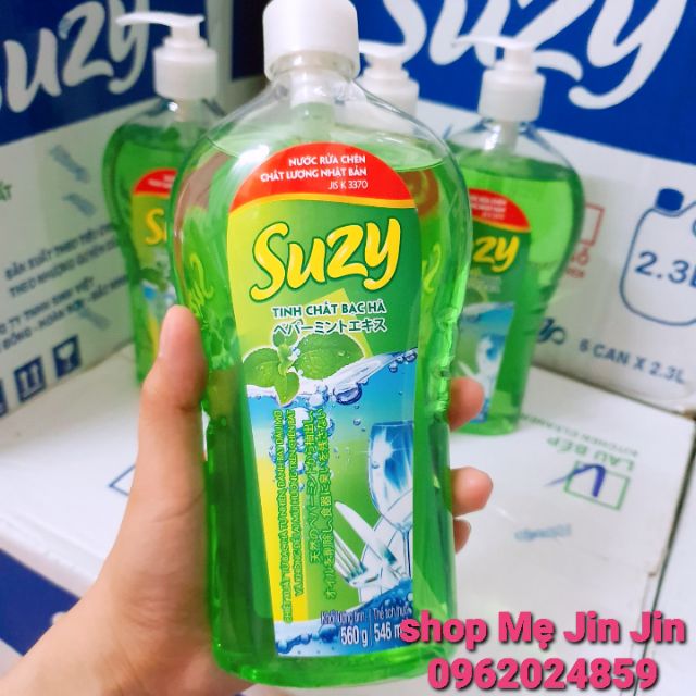 [ CHÍNH HÃNG] Nước rửa chén Suzy hương Bạc Hà 560g- thành phần HỮU CƠ, chất lượng NHẬT BẢN