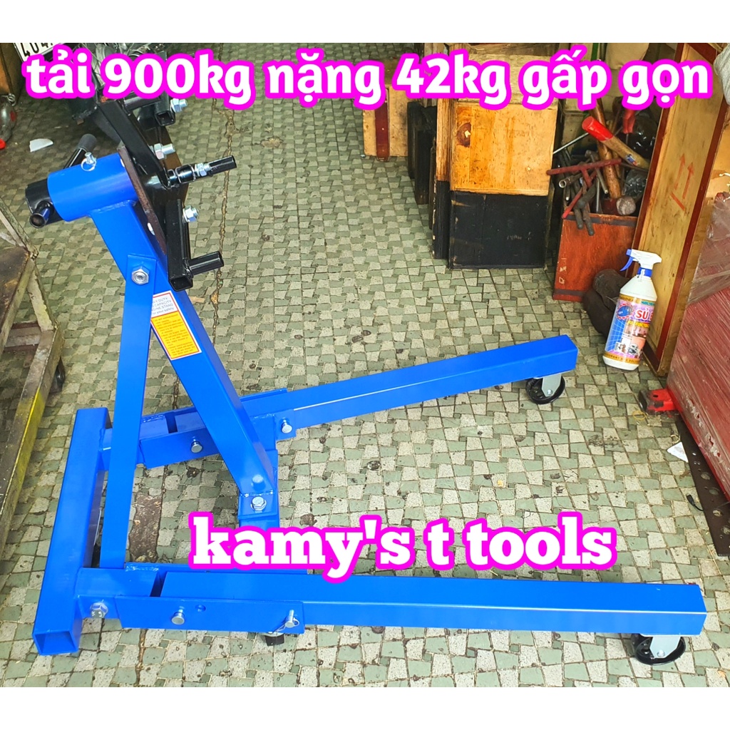 Giá đỡ treo tháo lắp máy động cơ 2000lbs 900kg xoay 360 độ gấp gọn được nặng 42kg không bao bì