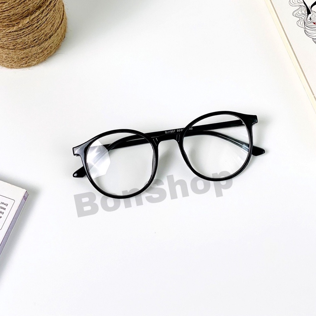 Kính giả cận thời trang nam nữ chống tia UV gọng tròn mắt mèo cute phong cách Ulzzang đẹp giá rẻ _ BonShop
