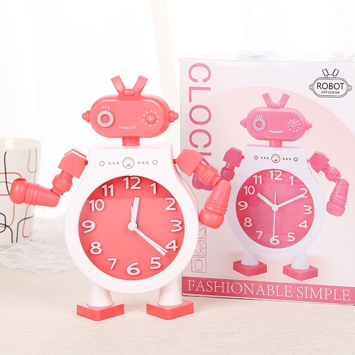 Đồng hồ báo thức trẻ em mô hình Robot độc đáo, đồng hồ báo thức để bàn dễ thương cho bé