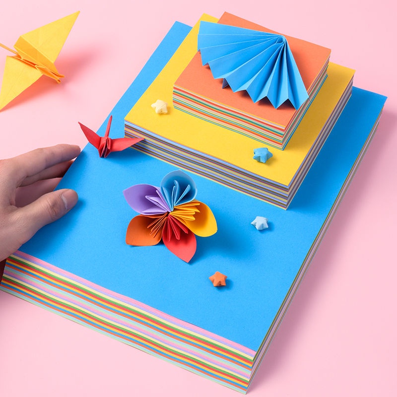 Bộ 200 Miếng Giấy Xếp Hình Origami Hình Vuông Nhiều Màu Sắc
