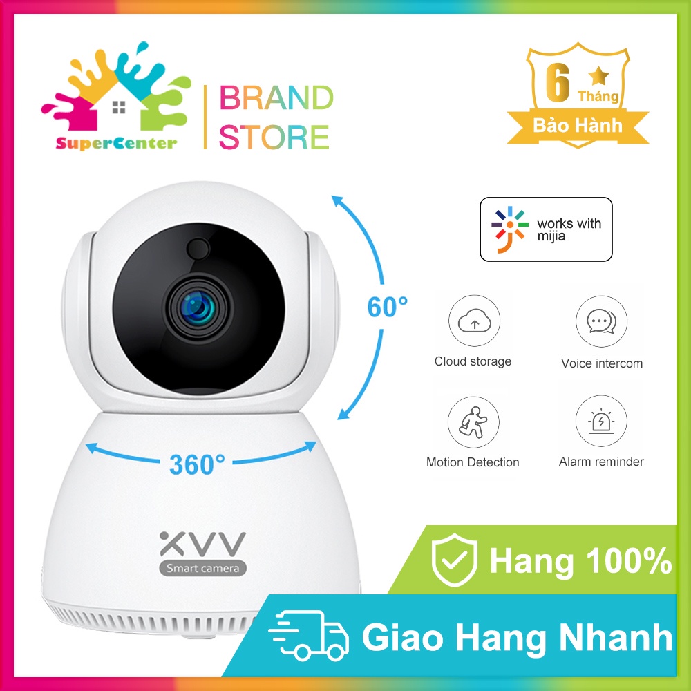 Camera Wifi IP Xiaomi Xiaovv Q8 1296P 2K Mijia APP Bản quốc tế xoay 360 độ