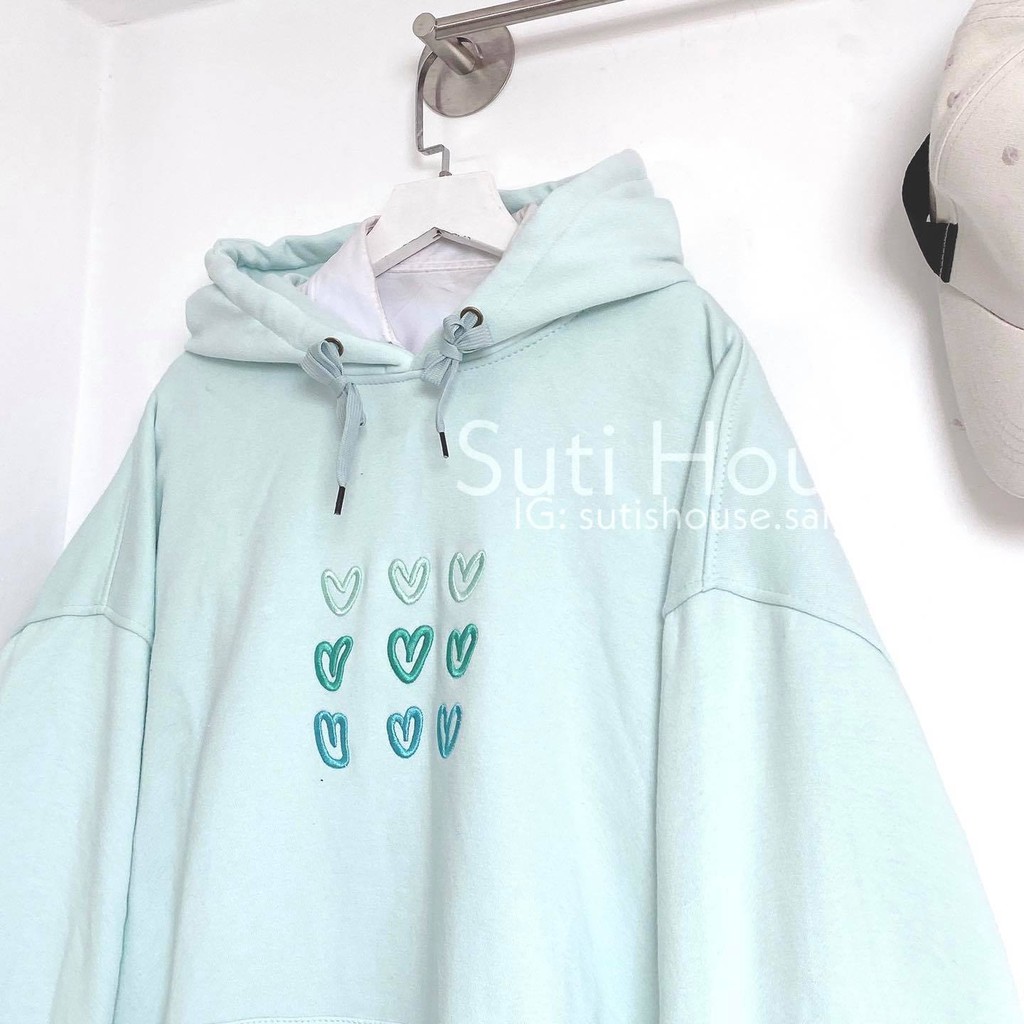 [ẢNH THẬT] Áo Hoodie Mint Thêu Tim Unisex Nam Nữ Form Rộng Vải Mịn Đẹp Phong Cách Ulzzang Xinh Xắn - Suti House | BigBuy360 - bigbuy360.vn