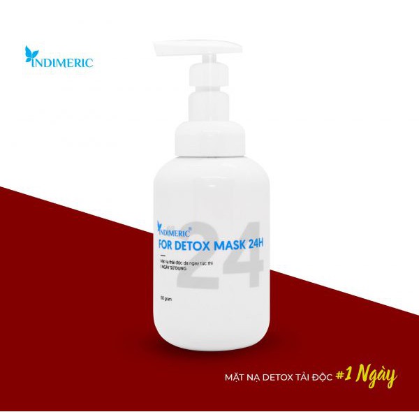 Mặt nạ detox da, trắng sáng da, dưỡng ẩm da mặt 24h Indimeric