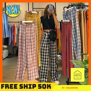 [FREE SHIP 50K] Quần Caro suông ống rộng đang Hot nhất 2020