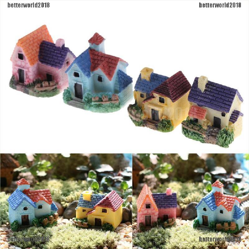 [Better] Dollhouse Tiny DIY House villa Woodland fairy Planter garden home decor [World]