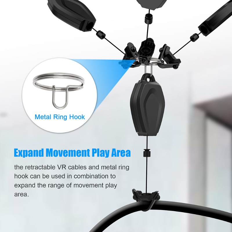 CRE  Retractable Ceiling Pulley System for Oculus Quest 2/Rift/Rift S/V alve Index/HTC -V ive/-V ive Pro Reverb G2/PSVR Link Cable