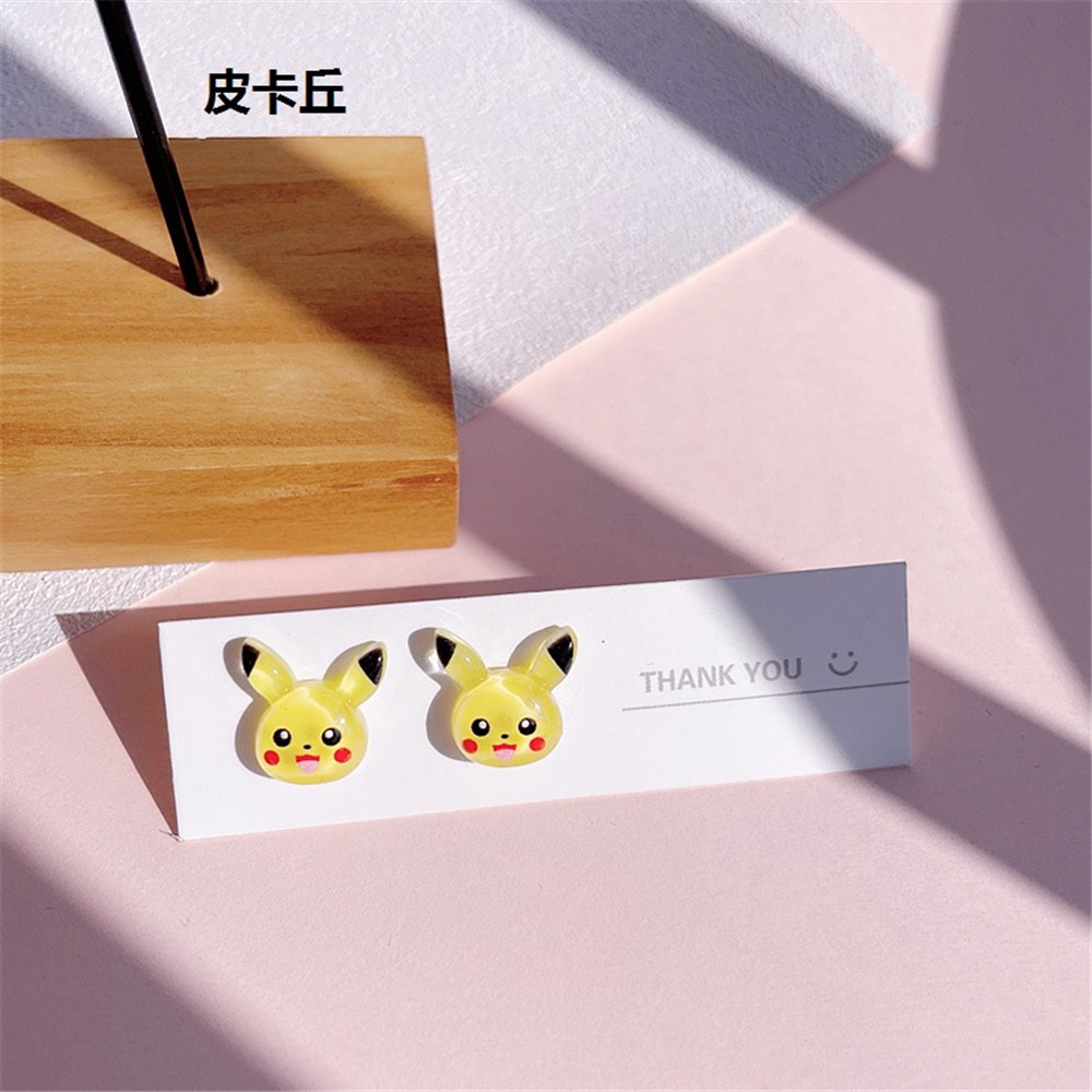 Bông tai mini họa tiết hoạt hình nhiều màu dễ thương dành cho nữ