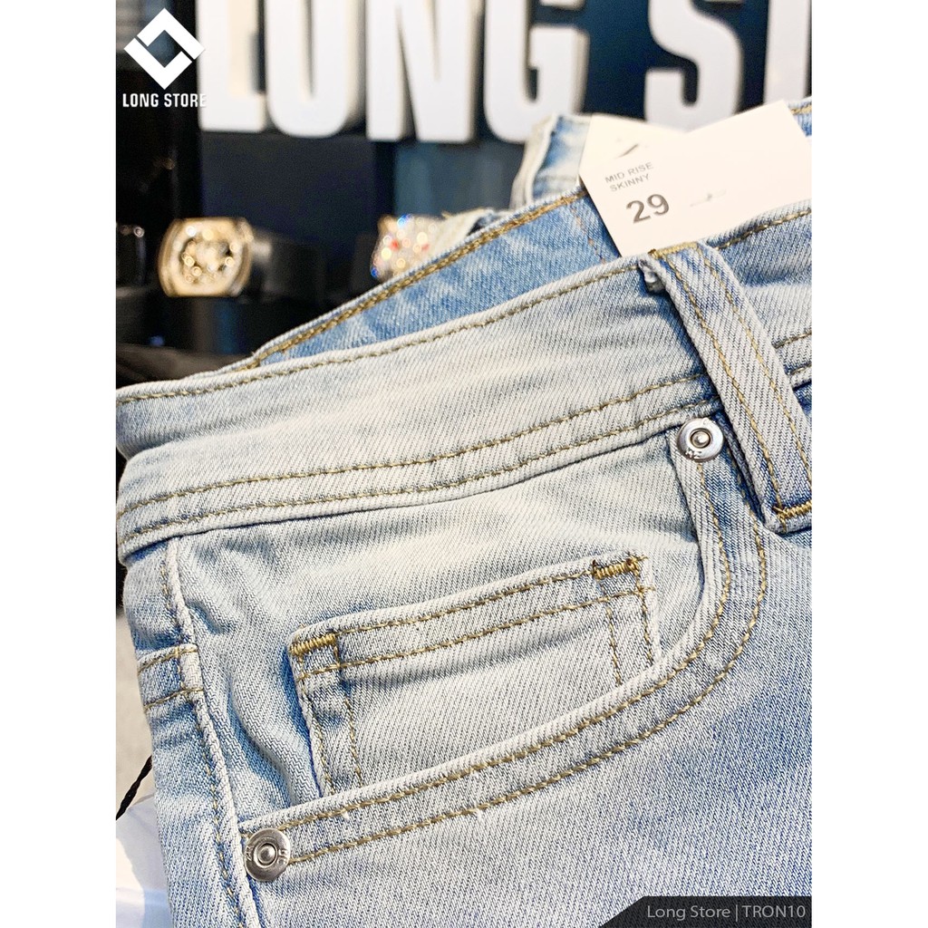 Quần jean nam trơn ZA.RA dáng ôm màu xanh bạc, chất vải bò cotton spandex co giãn 4 chiều [Có Big Size] Tron10 | BigBuy360 - bigbuy360.vn
