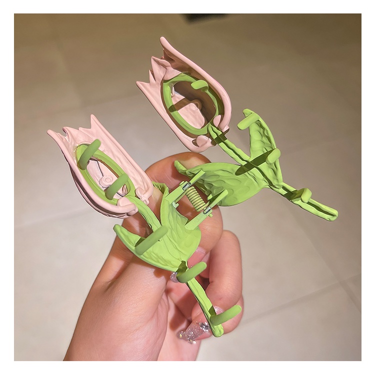 Kẹp Tóc Hình Hoa Tulip Bằng Kim Loại Cho Nữ