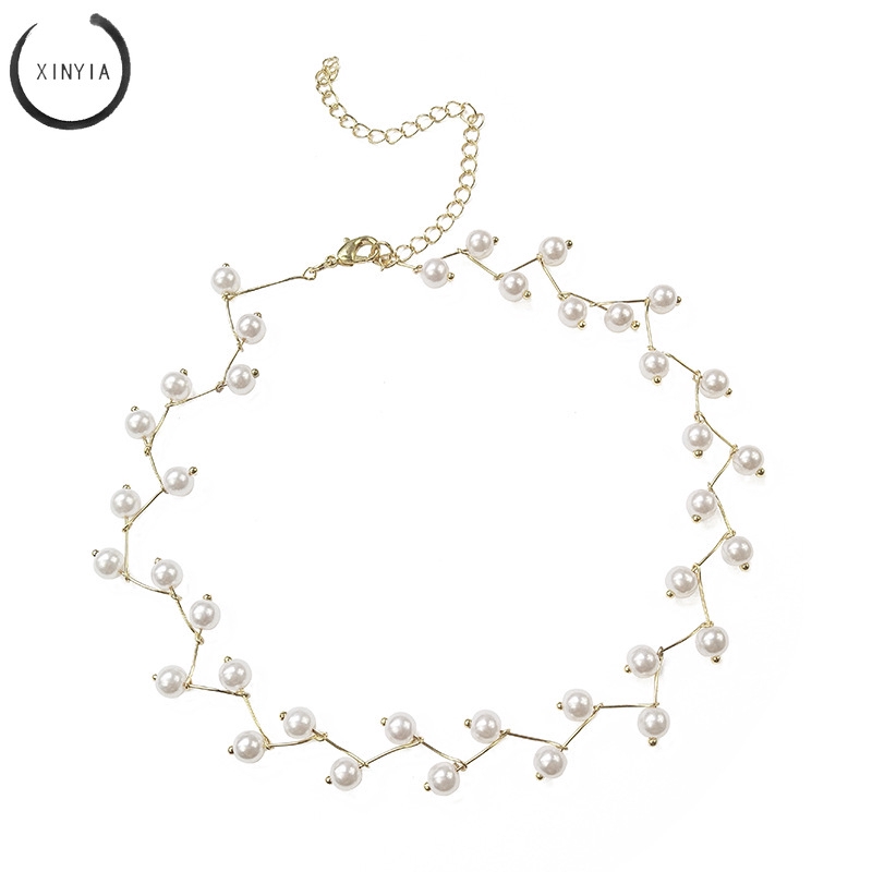 Dây chuyền đính ngọc trai kiểu dáng Hàn Quốc thời trang cho nữ