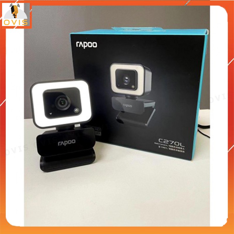 Rapoo C270L - Webcam Họp Trực Tuyến Lấy Nét Tự Động HD 1080p, Góc Siêu Rộng 105°, Giảm Tiếng Ồn Kép