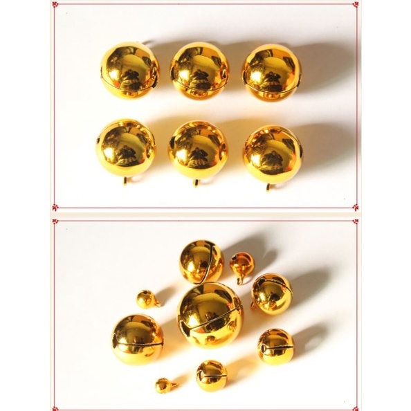 Set 10 quả chuông lục lạc màu vàng/ trắng bạc nguyên liệu làm đồ handmade DIY, phụ liệu may mặc size nhỏ