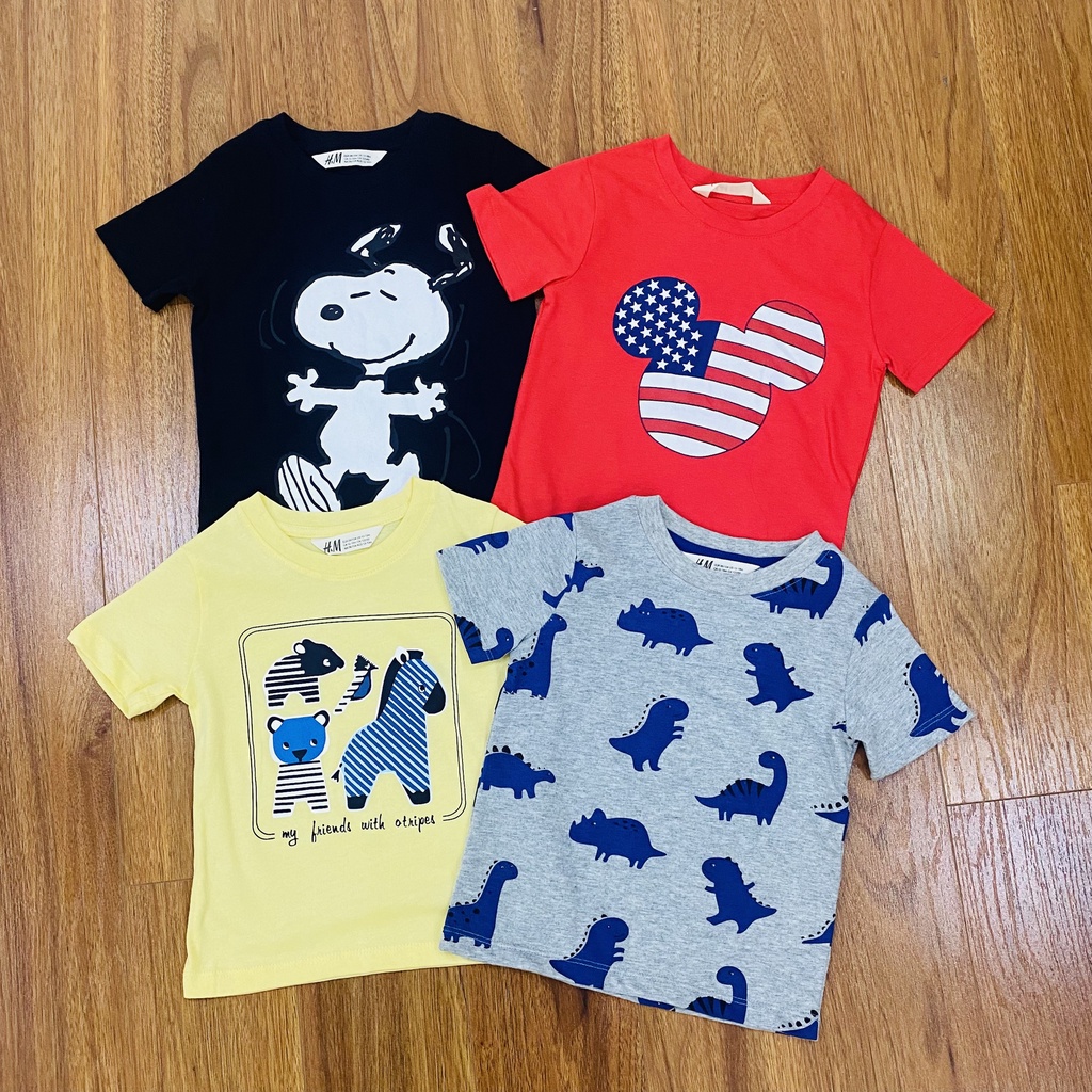 ÁO THUN H.M XUẤT DƯ NHIỀU MẪU CHO BÉ TRAI 7-18KG - BIGBABY SHOP