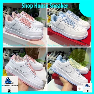 Giày thể thao nữ AF1, giày AIR FORCE 1 đế hồng xanh thời trang full size nữ