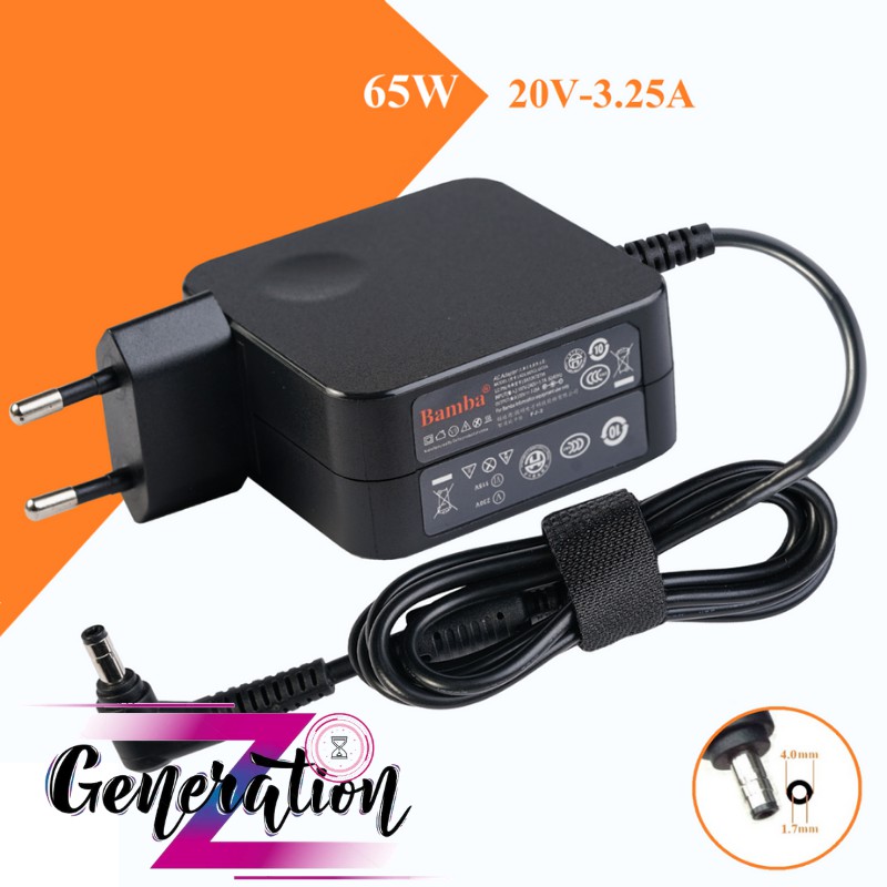 BỘ SẠC LAPTOP LENOVO 20V- 3.25A - ADAPTER LENOVO 20V- 3.25A ĐẦU NHỎ + CỤC VUÔNG