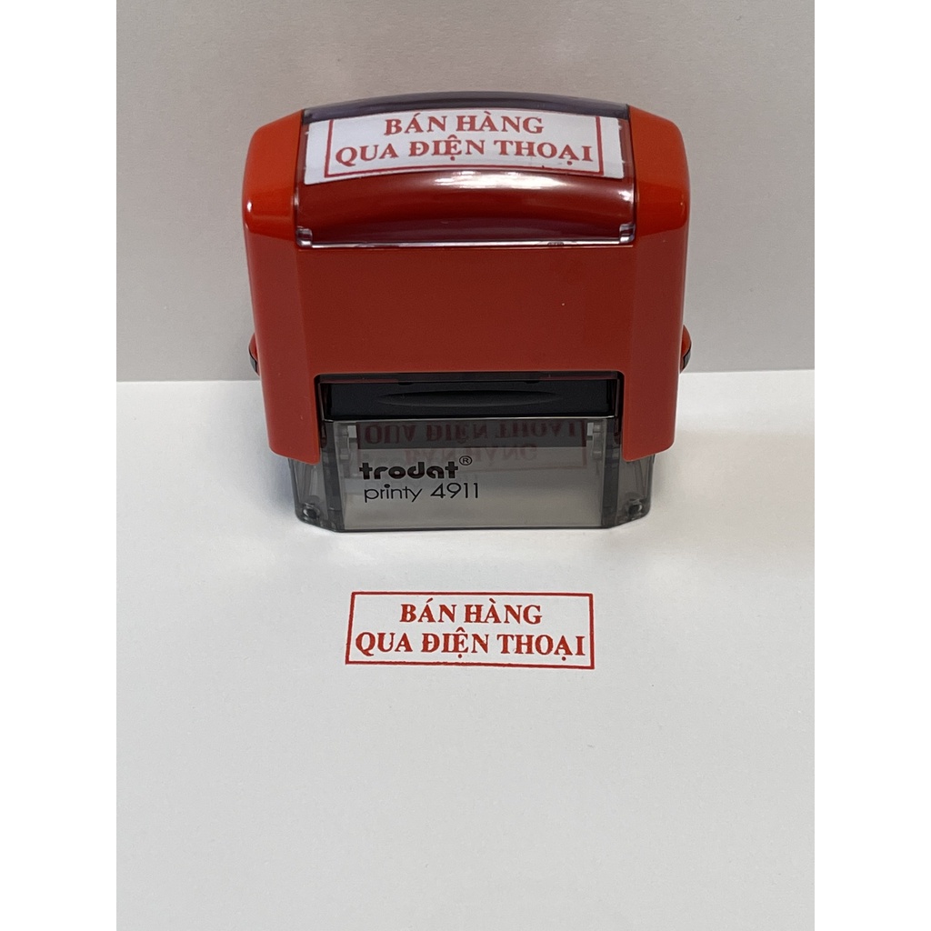 Khắc Con Dấu, Dấu Mộc Bán Hàng Qua Điện Thoại Trodat Printy 4911 Màu Mực Đỏ Rõ Nét Nhỏ Gọn