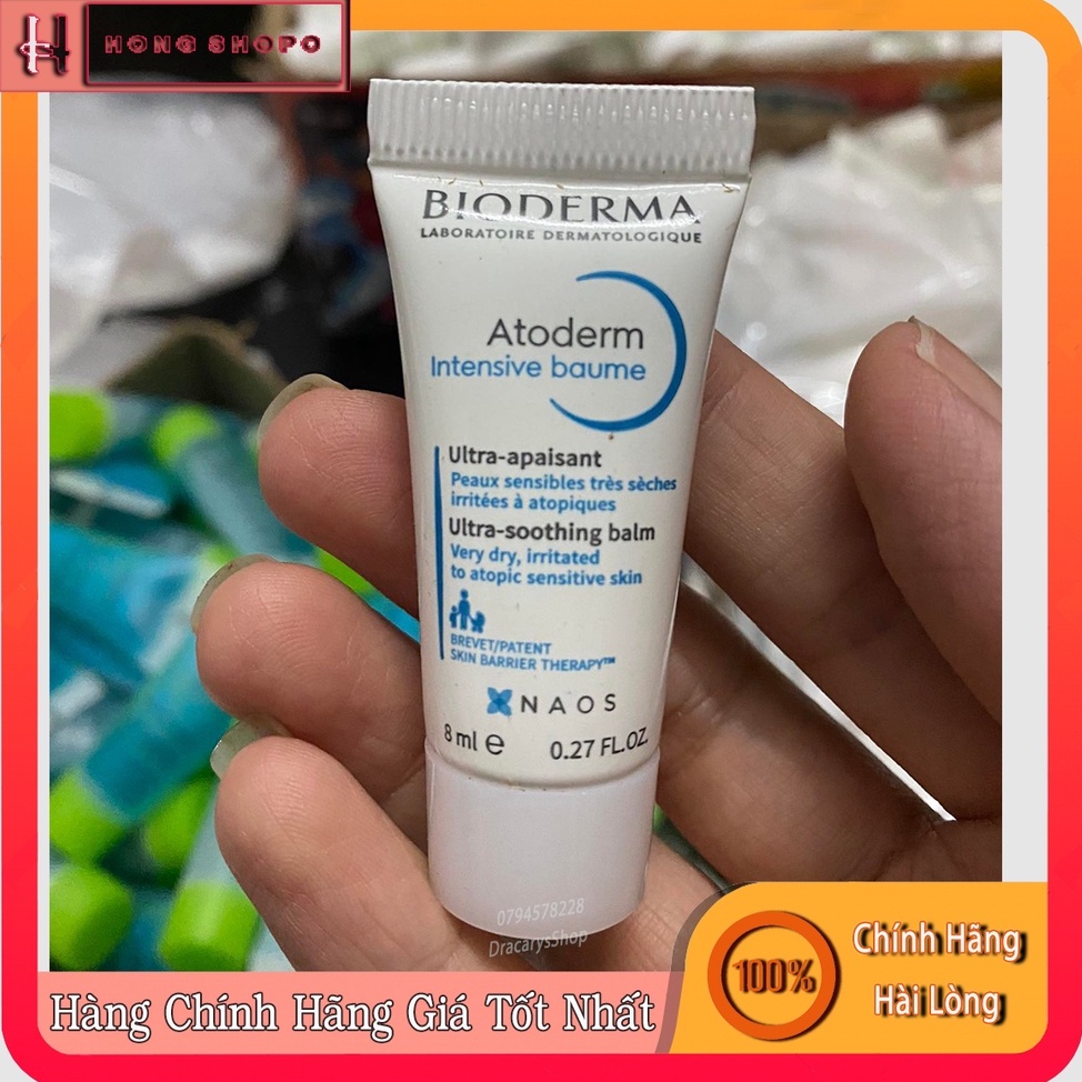 Kem dưỡng ẩm chuyên sâu cho da rất khô và da cơ địa Bioderma Atoderm Intensive Baume NAOS 8ml