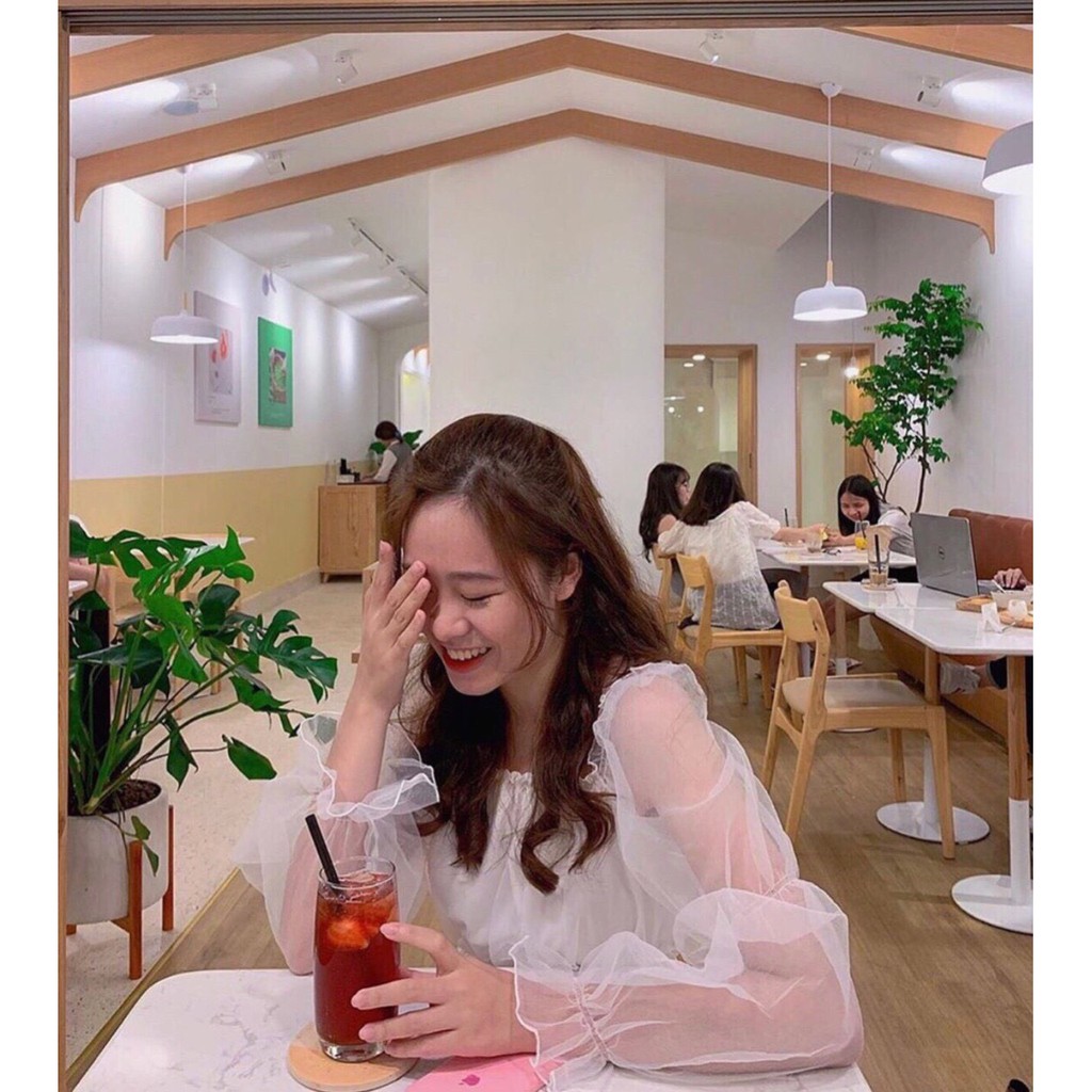 Áo trễ vai tiểu thư kèm hình thật U1909