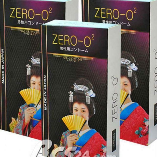 Bao cao su siêu mỏng trơn Zero o2.Made in Japan . Hộp 12 cái suckhoechomoinha