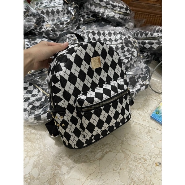 balo to, balo đi học size 32 hoạ tiết kẻ caro ô trám siêu xinh cho nam và nữ