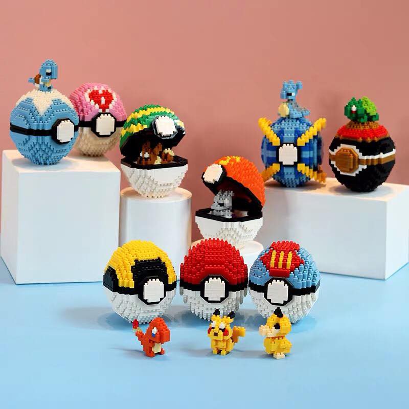 Mô hình Pokemon lego lắp ghép cầu Pokeball