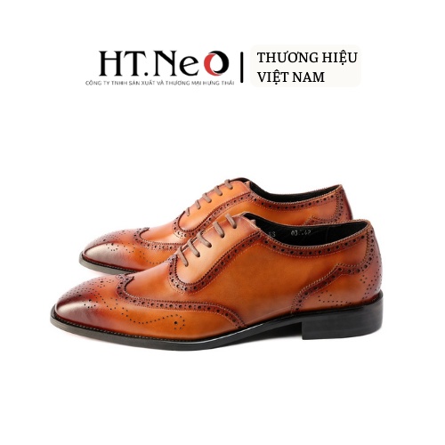 Giày da nam HT.NEO Da bò chuẩn, đế cao su cực êm, mẫu thiết kế quý phái dành cho phái mạnh GT173