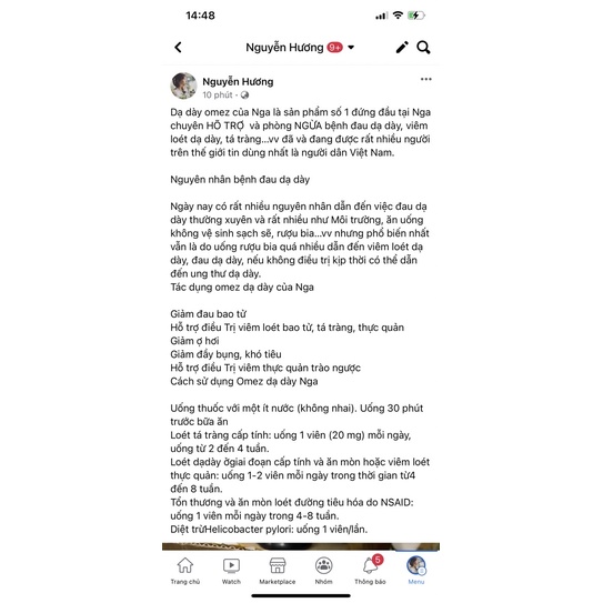 Ome3 loét dạ dày tá tràng nga
