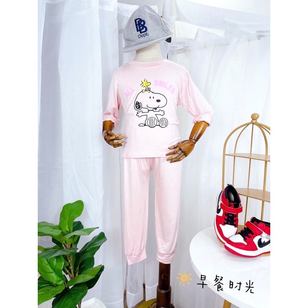 Bộ dài tay thun lạnh Snoopy bé trai bé gái