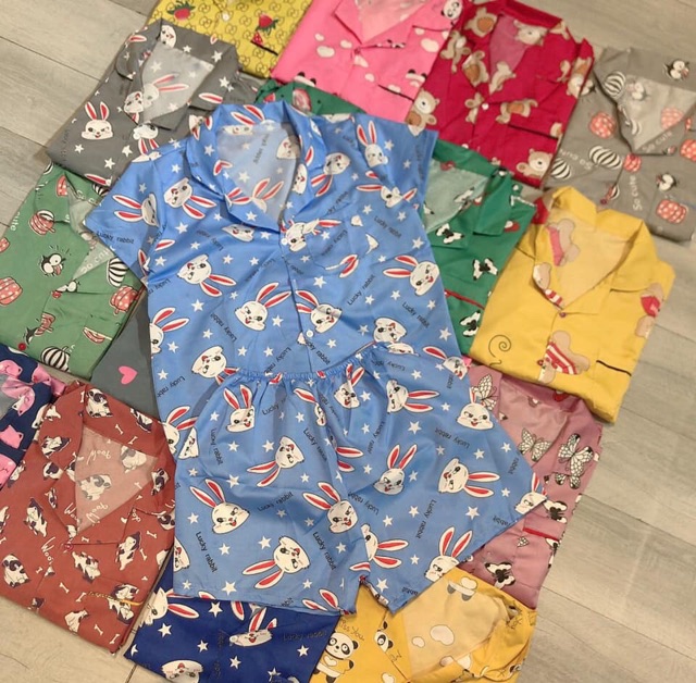 [XẢ HÀNG] BỘ PIJAMA ĐÙI CHẤT KATE (gửi mẫu ngẫu nhiên ạ)
