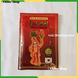 Cao dán hồng sâm Gold insam 20 miếng Hàn Quốc