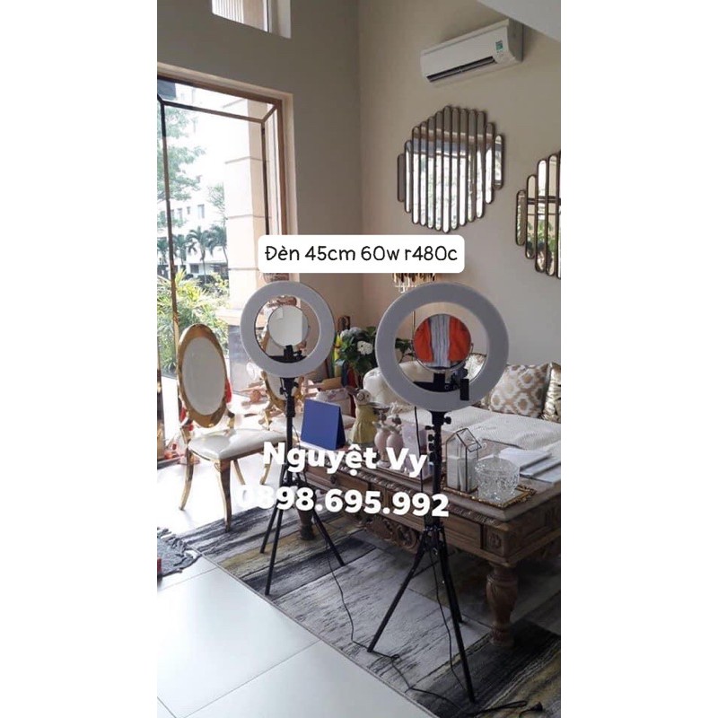 Cây đèn livestream đa năng, make up, chụp hình, spa size 45cm