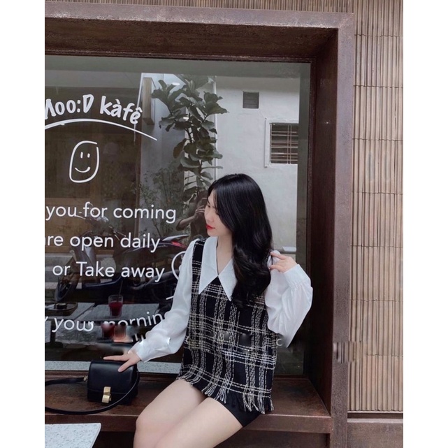 ÁO SƠMI MIX TWEED THỜI TRANG 2021
