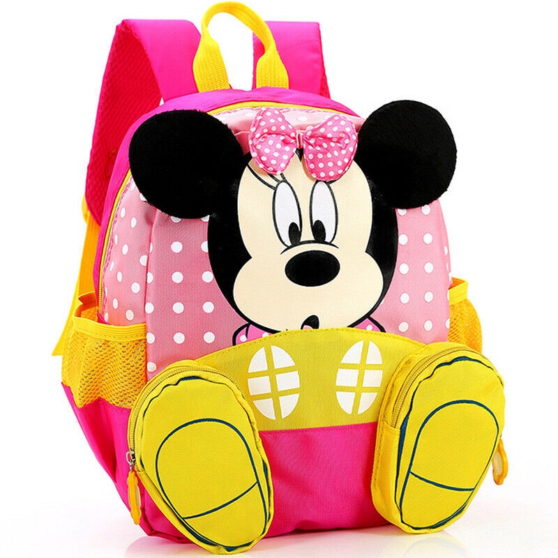 Balo Đi Học Vải Canvas Họa Tiết Chuột Mickey Hoạt Hình Dễ Thương Cho Bé